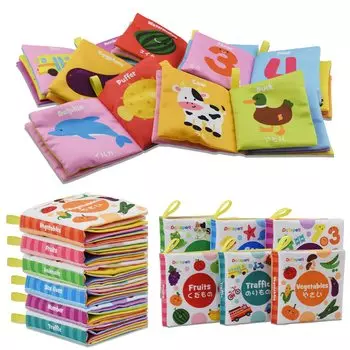 Rapeti Baby Cloth Picture Baby Set of 6 Sounding Можно взять с собой в Early Educational Child Care Baby Shower For Infants Dr.. Книга, Игрушка, Японская,