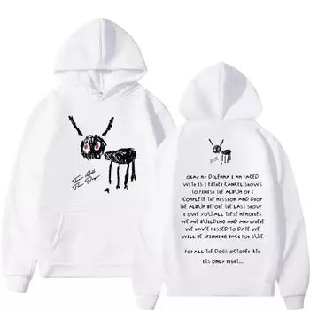 Рэпер Дрейк для All TheM Dogs Letter Printed Мужская женская уличная мода хип-хоп Y2K с капюшоном S чёрный