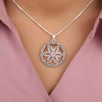 Rare Rose Chalcedony Gemstone 925 Sterling Silver Jewelry Handmade Pendant 1.48 CP-29-20