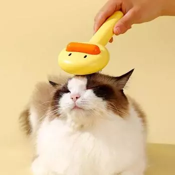 Расчески для кошек, щетка для удаления шерсти домашних животных, расческа для груминга, самоочищающаяся, пуходерка для собак с массажными зубцами, принадлежности для ухода за собаками и кошками белый