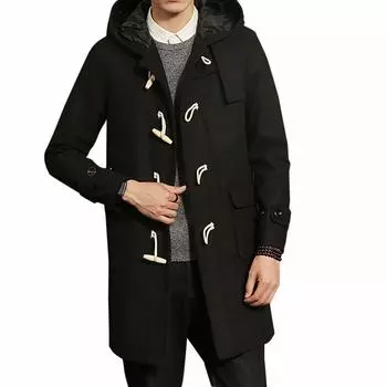 Rasha Long Duffle Cold и Large Size [FOMANSH] Мужское пальто, куртка, шапка, пальто, ветрозащитное, зимнее, чёрный