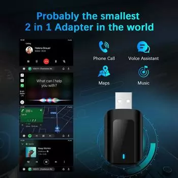 Распродажа 2 в 1 беспроводной Android Auto адаптер Carplay Smart Dongle Plug and Play AutoConnect Wired To Wireless Carplay Android auto