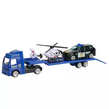 Распродажа игрушек со скидкой 50%!Tarmeek Flatbed Trailer Trucks Toy Alloy Trailer Engineering Roller Excavator Truck Model Car Toys Подарки на день рождения для детей One Size