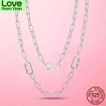 Распродажа Me Chain ожерелье серебряного цвета звено цепи ожерелье для женщин Me Charms ожерелье цепи ювелирные украшения 45 см 50 см