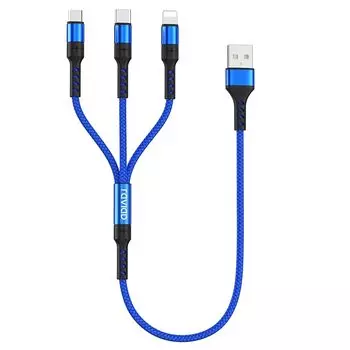 RAVIAD 3в1 кабель для зарядки короткий 0,5M USB кабель 3A быстрая зарядка 3 в 1 кабель для зарядки Type C Micro iPhone Может заряжать 3 устройства одновременно Android