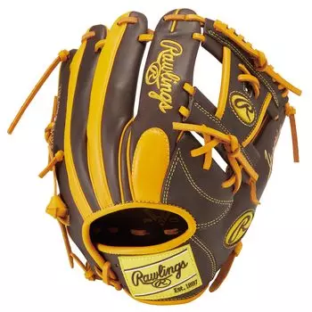Rawlings Adult Baseball Glove Softball HYPER TECH COLOR SYNC Size GR4FHTCN62 Dark Yellow throwers hand [For Infielders] 11.25 Brown/P For
