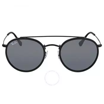 Ray Ban Round Double Bridge Blue Gray Classic Unisex Sunglasses RB3647N 002 R5 51