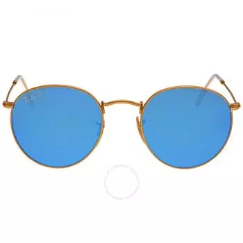 Ray Ban Round Flash Lenses Blue Unisex Sunglasses RB3447 112 4L 50