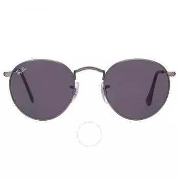 Ray Ban Round Metal Antiqued Dark Gray Men s Sunglasses RB3447 9229B1 47