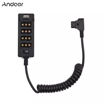 Разъем Andoer D-Tap B типа D-tap Male на 8-портовый D-tap женский разветвитель кабеля питания с USB WY-4D-TAP