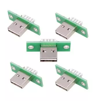 Разъем CY 5 шт./набор DIY OEM USB тип A штекерный разъем панельный монтаж под пайку реверсивный дизайн