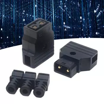 Разъем D-Tap Male Разъем D-Tap для кабеля питания камеры DSLR Замена разъема для аккумулятора V-образного крепления 37 чёрный