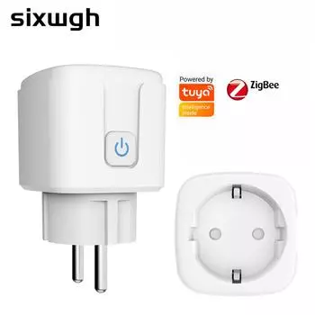 Разъем Sixwgh Zigbee, адаптер европейского стандарта Tuya, умный дом, беспроводной пульт дистанционного управления, умная розетка, розетка, поддержка Google Home Alexa Zigbee socket 1pc&90-240V&EU-Warm White