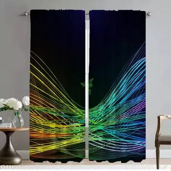 Razer Window Curtain for Room 2 Panel Home Interior Curtains Shades Halloween Decoration Tulle for Bedroom Partition Living W50xH70cmx2pcs-CL