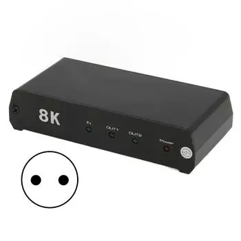 Разветвитель интерфейса мультимедиа HD 1 вход 2 выхода 8K 60 Гц HDR HD мультимедиа интерфейс коммутатор для телевизора EU Plug