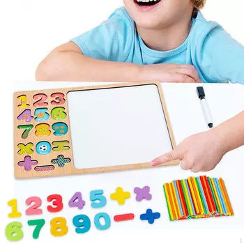 Развивающая деревянная игра-головоломка для детей, Монтессори with drawing board