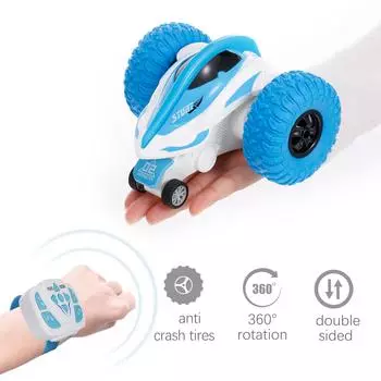 RC Car 2.4G Stunt Drift Deformation Buggy Car Rock Crawler Roll Car 360 Degree Flip Kids Robot RC C синий