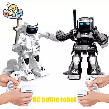RC Robot Battle Boxing Robot Toy Remote Control Robot 2.4G Humanoid Fighting Robot с двумя джойстиками управления Игрушки для детей чёрный