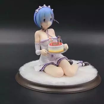 Re Life In A Different World From Zero Rem Торт на день рождения Ver ПВХ Аниме Фигурки Дети Коллекционная модель игрушки Подарки