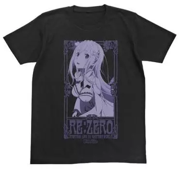 Re:ZERO -Starting Life in Another World- Emilia T-shirt Black XL size