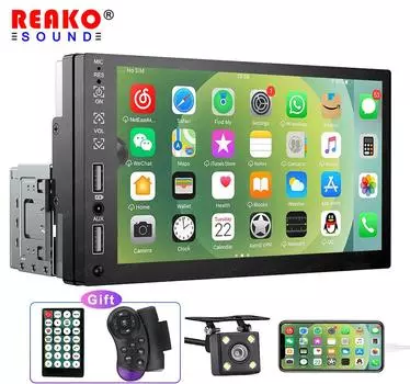 REAKOSOUND 1Din Автомобильный радиоприемник 7 дюймов HD Авторадио Мультимедиа MP5-плеер Сенсорный экран Зеркальная связь Стерео Bluetooth 2 USB FM
