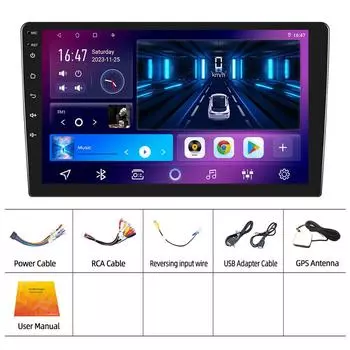 REAKOSOUND Android 10,0 9-дюймовый автомобильный радиоприемник с двойным Din, GPS-навигация, Wi-Fi, Bluetooth, FM-приемник, автомобильное видео, автомобильный видеорегистратор, авто Android-радио