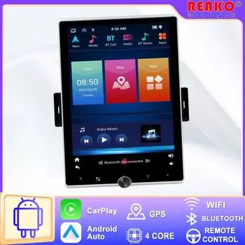 REAKOSOUND Универсальный 1 Din GPS автомобильный стерео радио 10,4 дюйма Android вертикальный экран мультимедийный плеер Carplay Android-auto WIFI RDS Quad Core 2G+64G