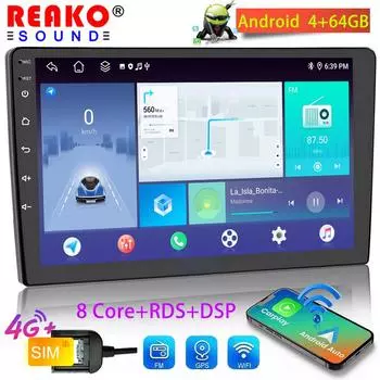 REAKOSOUND Высококачественный 9/10-дюймовый Android-автомобильный навигатор Стерео Радио MP5-плеер 2 DIN 4+64