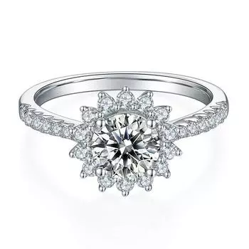 Real 1 Ct Moissanite Rings For Women 100% 925 Sterling Silver Wedding Party Ring Sparkling Ring Female Fine Jewelry 9
