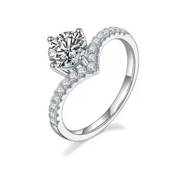 Real 1 Ct Round Moissanite Rings For Women 925 Sterling Silver Wedding Party Ring Sparkling Ring Femme Fine Jewelry Wholesale 5