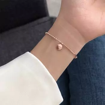 Real 925 Sterling Silver Beads Bracelet &Bangle Adjustable Lucky Bracelet For Women Fine Wedding Party Jewelry Accessories розового золота