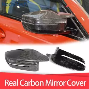 Real Carbon Fiber Side Wing Rearview Mirror cover caps for BMW 3 Series G20 G21 G28 320d 330e 330i 340i - M4 style RHD Right Hand Drive