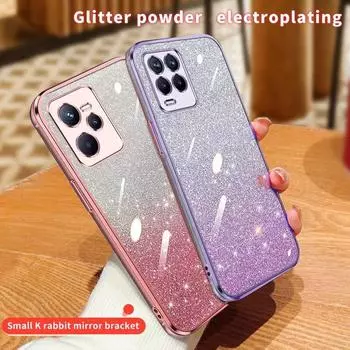Realme C35 C53 C55 Роскошный блестящий чехол для Oppo Realme C55 C53 C31 C35 C17 C11 C20 C30 C15 Прозрачная крышка V11 V13 V25 Realme C31 синий