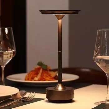 Rechargeable Aluminum Alloy LED Table Lamp Touch Switch Desk Lamp for Bedroom Restaurant Bar Retro Night Decorative Lamp золотой