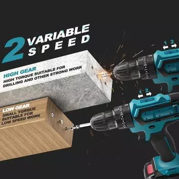 Rechargeable Electric Hand Drill Set Pistol Drill Electric Screwdriver For Household Impact Hand Drill Tool Lithium Battery 12V