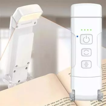Rechargeable LED Clip-on Book Light 9leds With Timer 3 Lighting Modes Reading Lamp Adjustable Brightness For Bedroom Study Light белый