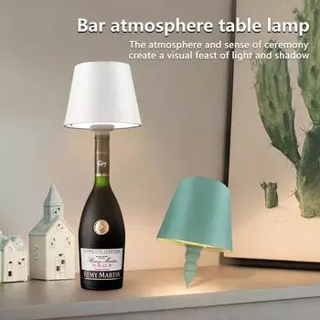 Rechargeable LED Table Lamp Touch Sensor Wine Bottle Night Light Cordless 3 Colors For Living Room Bedroom Bar Dinner Lighting