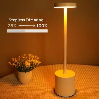 Rechargeable LED Touch Sensor Table Lamp 3 Colors Adjustable Bedside Creative Ambient Light Bar Room Decor Light чёрный