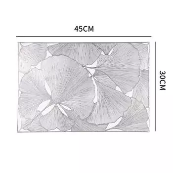 Rectangle Meal Mat PVC Dinning Table Mat Light Luxury Drain Mat Home Hotel Decoration silver-style2