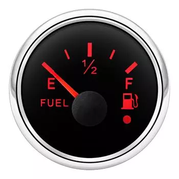 Red Backlight 2 52MM Fuel Level Gauge/Water Level Meter/Voltmeter/Water Temperature/Oil Pressure Meter with Alarm Auto Boat