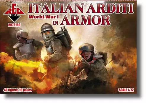 Red Box Italian Armored Elite Infantry Arditi 10 40 pieces plastic model ORR72150 1/72 poses,