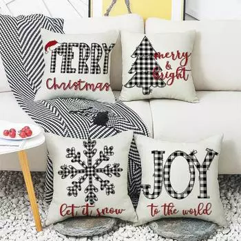 Red Christmas holiday throw pillow case Christmas red sofa living room cover pillow home does not include pillow core 45*45cm