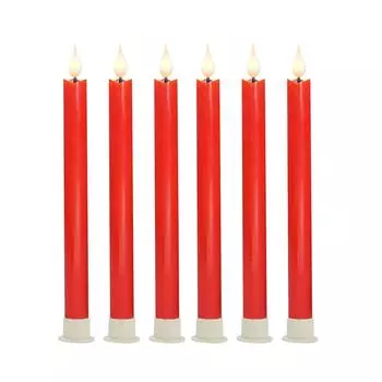 Red Conical Flameless Candle, 3D Flame Decorative Candle Lamp LED Electronic Candle Lamp 6 Piece Set One Size белый