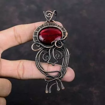 Red Fire Labradorite Pendant Copper Wire Wrapped Pendant Gemstone Pendant Copper Jewelry Handmade Pendant Wire Wrap Jewelry Gift For Mother