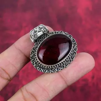 Red Flash Labradorite Pendant, 925 Solid Sterling Silver Pendant Handmade Gemstone Jewelry, Gifts For Wife Brand New Pendant 1.57 Inches красный