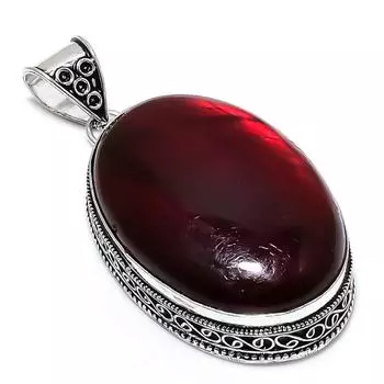 Red Labradorite Gemstone Handmade 925 Sterling Silver Jewelry Pendant 2.64 J9q06