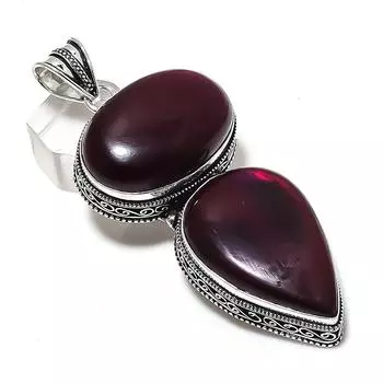 Red Labradorite Gemstone Handmade 925 Sterling Silver Jewelry Pendant 3.35 Q0T90