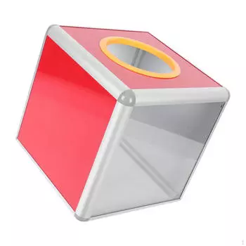 Red Lucky Raffle Case Storage Ticket Box Single Sided Clear Lottery for Fundraising