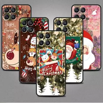 Red Nose Elk Santa Claus Case For Huawei Honor X8 X9 P50 X7 50 20 8X Play 9A P40 P30 Lite P Smart 2021 Black Phone Coque Huawei P Smart Z