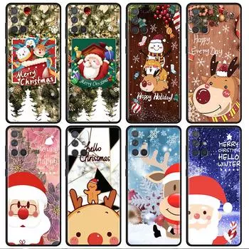 Red Nose Elk Santa Claus Case For Samsung Galaxy A52 A12 A51 A53 A33 A71 A32 A31 A21 A01 A11 A22 Black TPU Phone Shell Samsung A03
